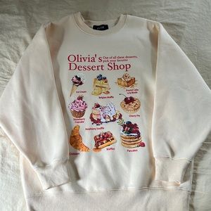 Beige graphic crewneck